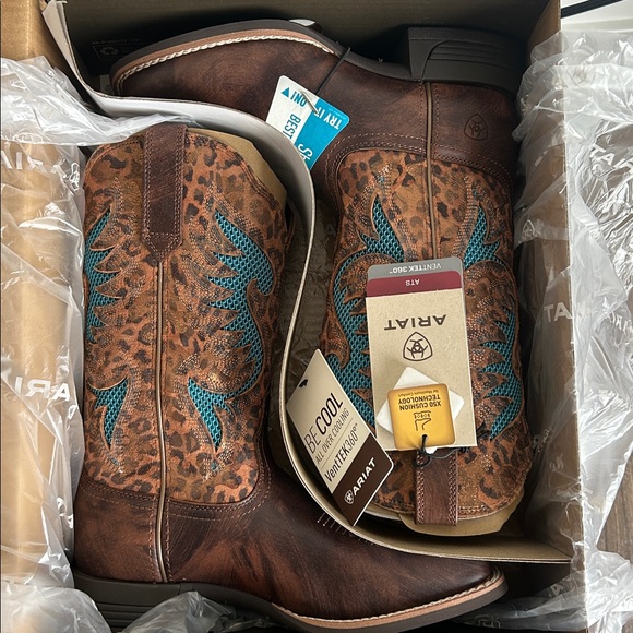 Ariat Women’s Pinto VentTEK 360 Western Wide Square Toe Brown Boots NWT in Box - Picture 9 of 11